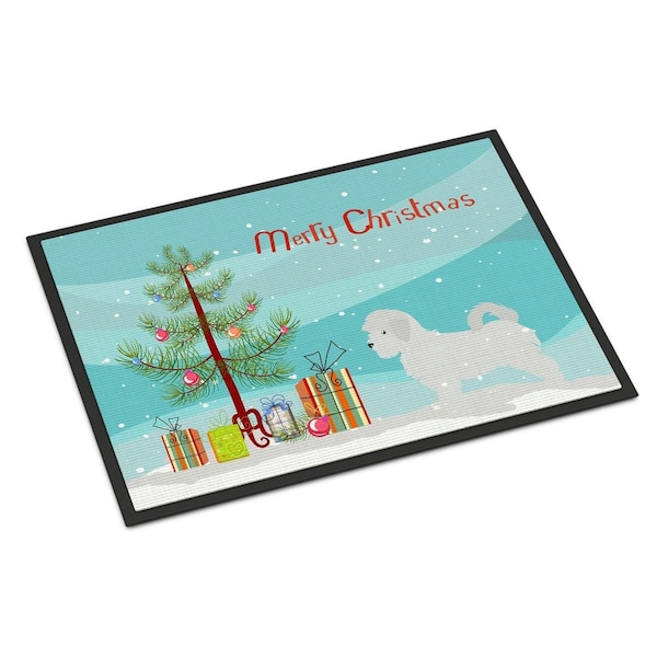 Carolines Treasures Maltese Merry Christmas Tree Indoor or Outdoor Mat 18x27 BB2954MAT - main